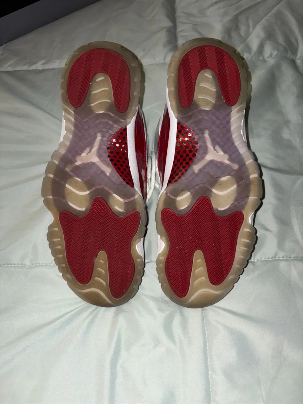 Jordan Men’s White and Red High-Top Basketball Sneakers